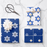 Gold Bright Shining Star of David Hannukah Wrapping Paper Sheet<br><div class="desc">Star of David wrapping paper with gold stars.</div>