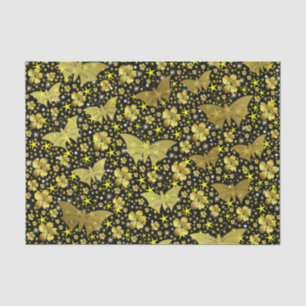 gold,bright, shiny, butterflies, exclusive tissue paper