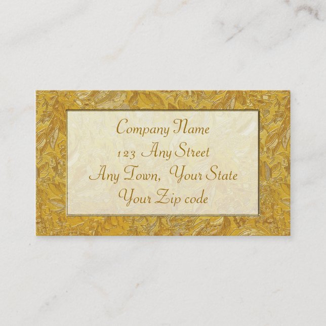 gold brocade business card (Front)