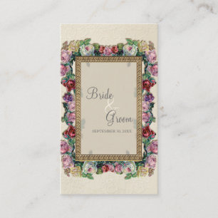 Gold Brocade Floral Formal Elegant Seating Cards