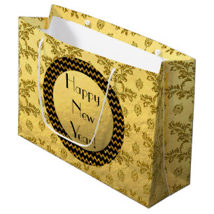 Gold Brocade Happy New Year! Classy Gift Bag