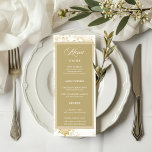 Gold Brocade Wedding Menu<br><div class="desc">We are introducing the epitome of elegance: our gold wedding enclosure card with a hint of ornate gold brocade. This menu makes a matching set with the gold brocade wedding invitation.</div>