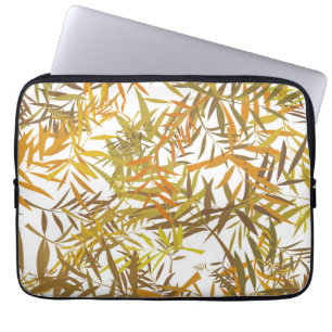 Gold Bronze and Brown Willow Leaves Laptop Sleeve