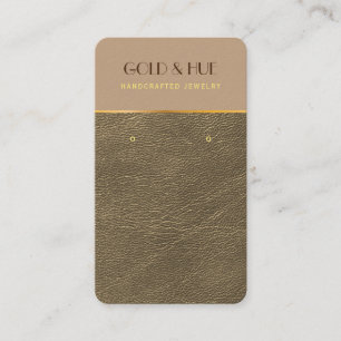Gold Bronze Leather elegant earring display Business Card