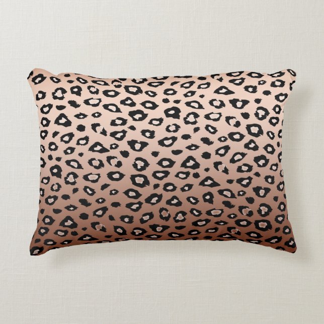 Gold Bronze Leopard Print Decorative Cushion (Front)