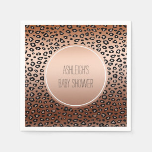 Gold Bronze Leopard Print Ombre Napkin