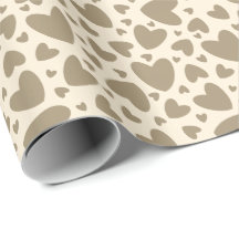 Gold Bronze Love Hearts On Cream Gift