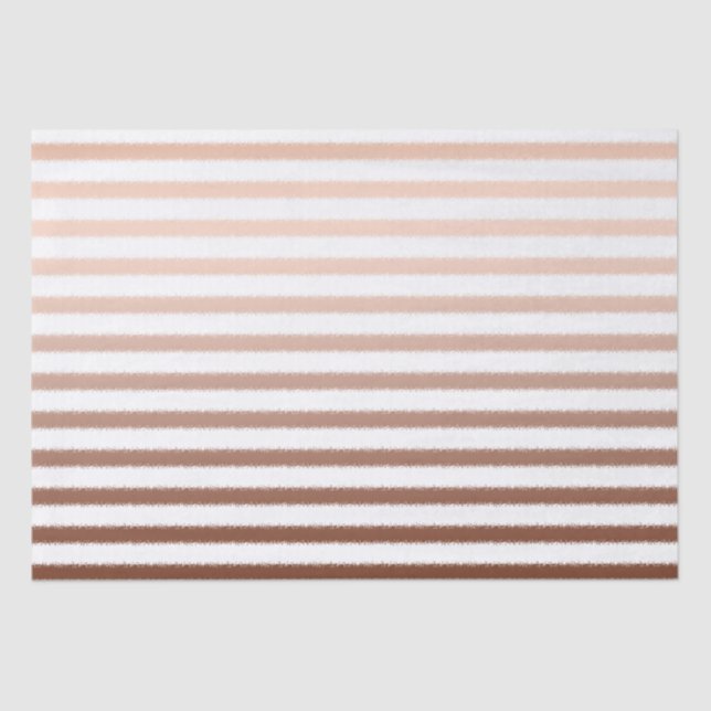 Gold Bronze Ombre Stripes Tissue Paper (Front)