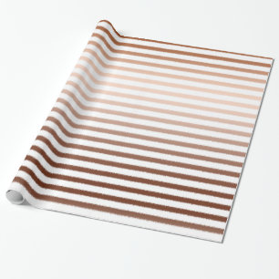 Gold Bronze Ombre Stripes Wedding Wrapping Paper