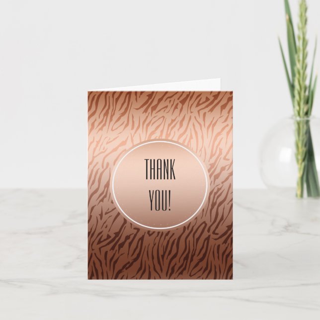 Gold Bronze Ombre Tiger Print thank you (Front)