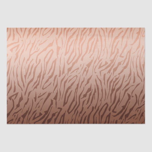 Gold Bronze Ombre Tiger Print Tissue Paper (Front)