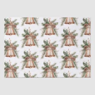 Gold Bronze White Christmas Bells Tissue Paper