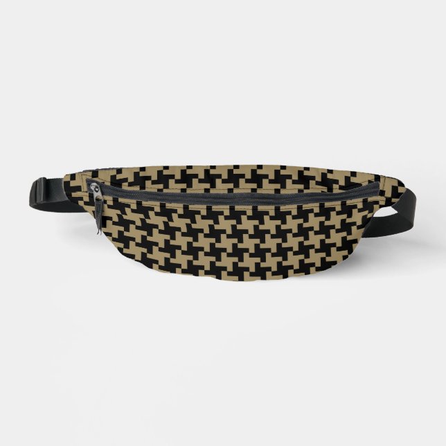 Gold Brown And Black Classic Nailhead Pattern Bum Bags (Front)