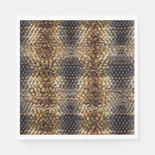 Gold Brown Black Ivory Snake Skin Napkin