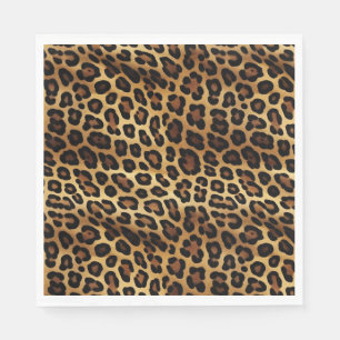 Gold Brown Black Leopard Print Napkin