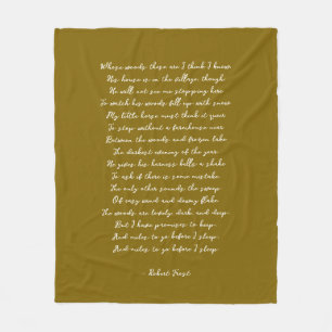 Gold Brown Custom Poem Song Lyric Quote Fleece Blanket