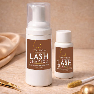 Gold & Brown Lash Tech Shampoo Sticker   Luxury 