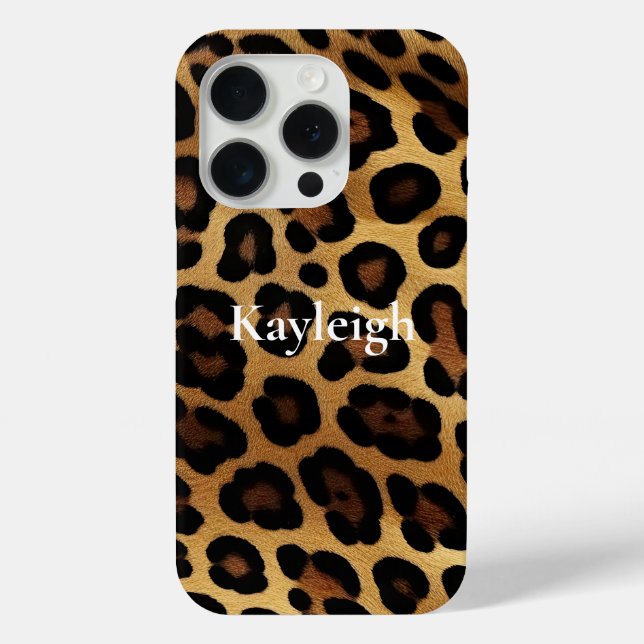 Gold Brown Leopard Animal print Case-Mate iPhone Case (Back)