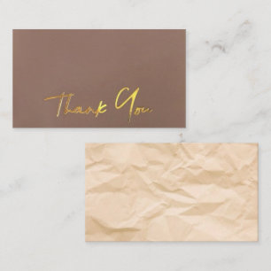 Gold Brown Thank You cards