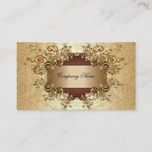 Gold & Brown Tones Vintage Elegant Swirls Business Card