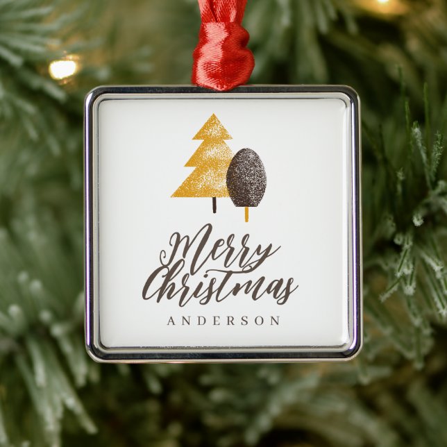 Gold Brown Tree Christmas  Metal Tree Decoration (Tree)
