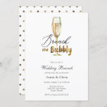 Gold Brunch and Bubbly Champagne Wedding Brunch Invitation<br><div class="desc">Wedding Brunch invitation featuring a watercolor gold flute of champagne and Brunch and Bubbly in faux Liquid Gold Foil. Customise with your information for the newlyweds.</div>