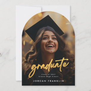 gold brush High School Graduate Photo announcement