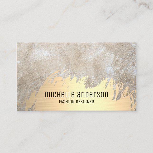 Gold Brushed | Abstract Modern Art | Fashion Business Card (Front)