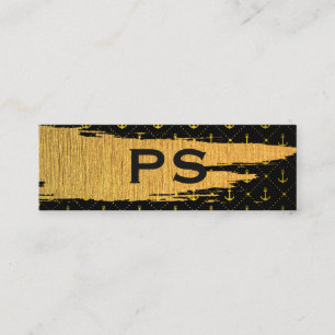 Gold Brushed   Anchor Pattern Mini Business Card