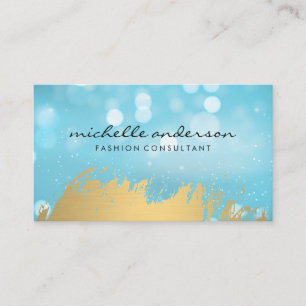 Gold Brushed Bokeh Sparkle Background Business Card