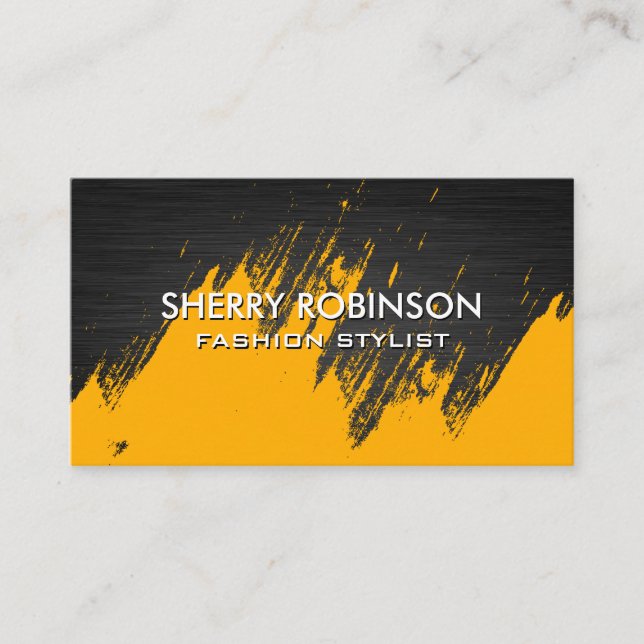  Gold Brushed | Dark Metallic Business Card (Front)