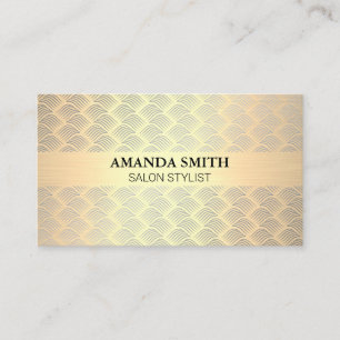 Gold Brushed Gold Weave Business Card