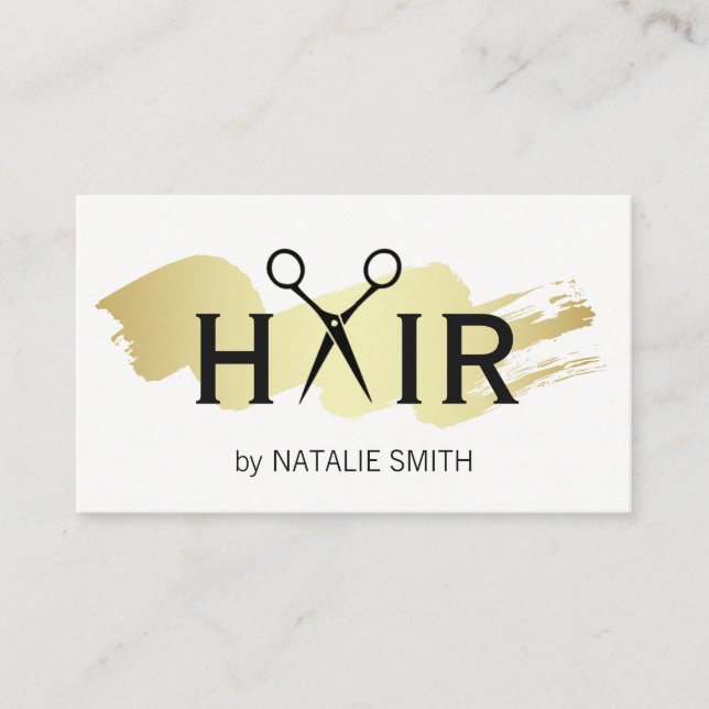 Gold Brushed / Hair Business Card (Front)
