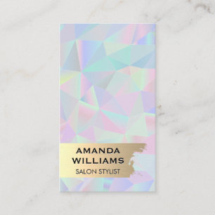 Gold Brushed Iridescent Metallic Geometric Business Card