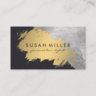 Gold Brushed Leather Metallic Business Card