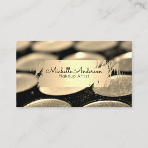 Gold Brushed Makeup Palette Beautician Business Card
