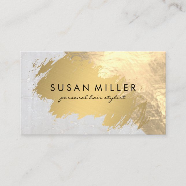 Gold Brushed Marble Business Card (Front)