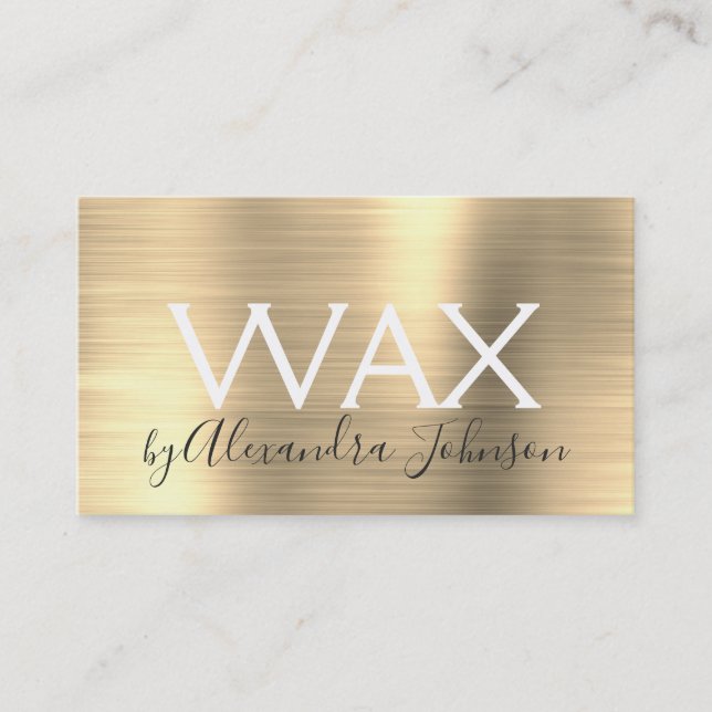 Gold Brushed Metal Beauty Wax Business Card (Front)