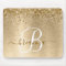 Gold Brushed Metal Glitter Monogram Name