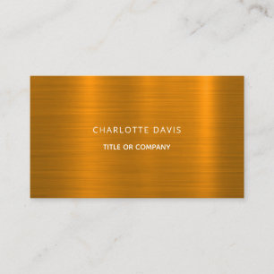 Gold brushed metal monogram minimalist elegant  business card