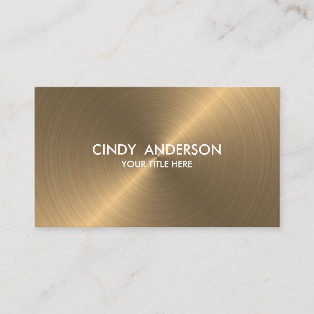 Gold Brushed Metal Sheen Business Card (Front)