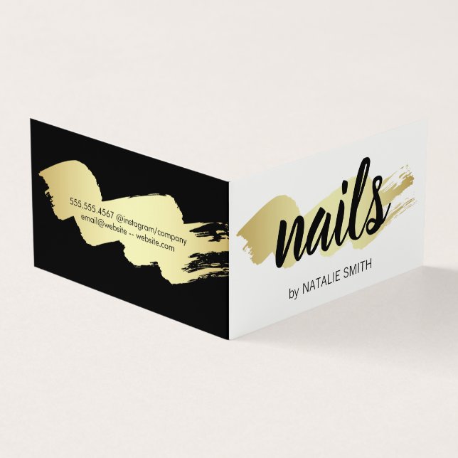 Gold Brushed / Nails Business Card (Outside)