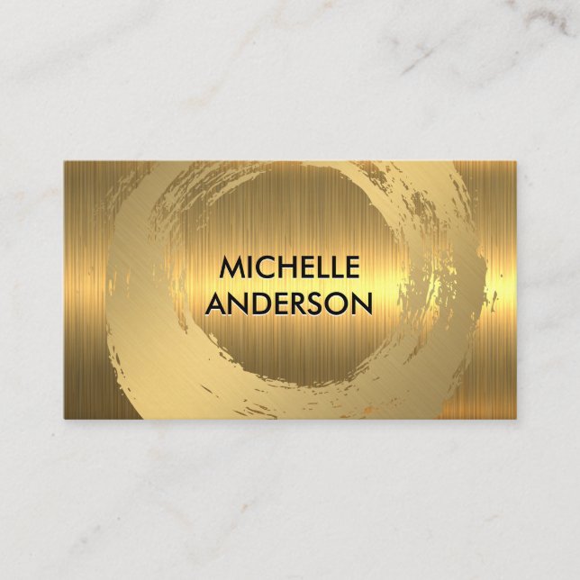 Gold Brushed on Gold Metal Business Card (Front)