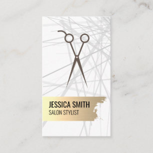 Gold Brushed   Salon Shears Business Card