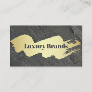 Gold Brushed   Slate Rock Background Business Card