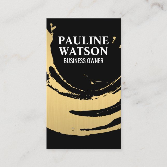 Gold brushed Texture Business Card (Front)