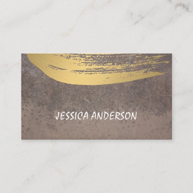 Gold Brushed | Texture Metal Business Card (Front)