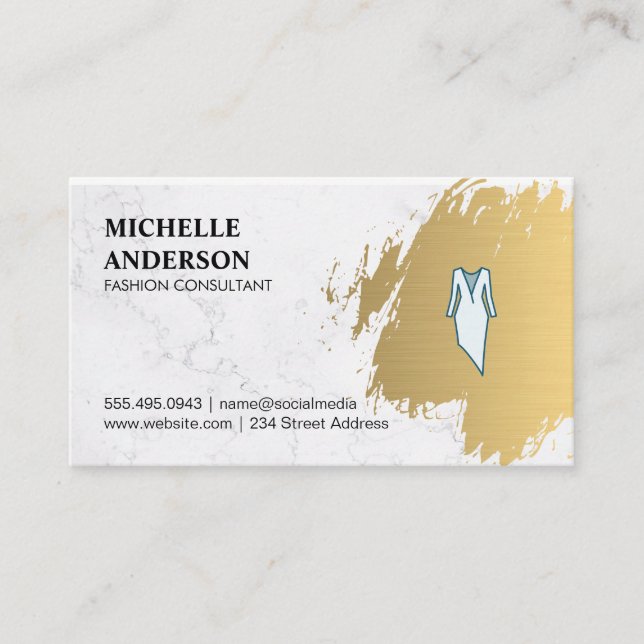 Gold Brushed | Wardrobe Artist | Fashion Designer Business Card (Front)