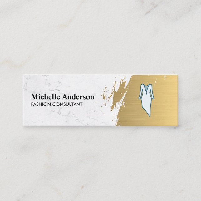 Gold Brushed | Wardrobe Artist | Fashionista Mini Business Card (Front)