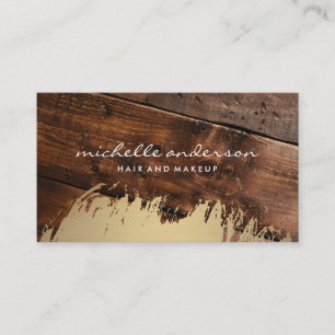 Gold Brushed   Wood Business Card